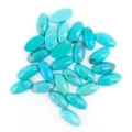 Natural Blue Turquoise Oval Cabochon Loose 5mm*10mm For Jewelry Making Fashion Design 1