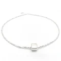 Silver Dainty Necklace Square Necklace Simple Elegant Look Silver Jewelry Anniversary Gift 1