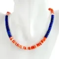 Orange Spiny Oyster With Lapis Lazuli Gemstone Shell Beads Necklace For Making Jewelry 1