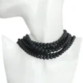Black Rondle Onyx Gemstone Creative Hobbies kunye Jewelry Diy Semi-precious Stones 1
