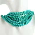 Natural Turquoise Light Blue Swirls Round 8mm Loose Beads Full Strand Real Turquoise For Jewelry Making 1