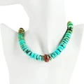 ត្បូងទទឹមធម្មជាតិរលោង Rondelle Tire Beads Blue Color Heishi Gemstone Donut Necklace 1