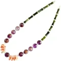 White Shell Bamboo-shape Jasper with Ametrine Orange Spiny Oyster Pendant Fashionable Multi Stone Beaded Necklace 1