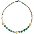 Princess Spiny Oyster Smooth Beads And Natural Turquoise With Yellow Calcite Gemstone Necklace Gift For Women 1