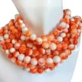 Natural Spiny Oyster Shell Beads Standard Perfect Round 6mm-10mm Bead 16-tommu Strand 1