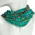 5-6mm Round Blue Turquoise Gemstone Ethnic Beads Real And Natural Turquoise 16 Inch Strand 1