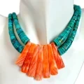 Amaso eBlue Turquoise aneSpiny Oyster Mop Pendant ephindwe kabini yoMaleko weSurfer necklace yaseLwandle 1