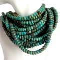 Natural turquoise Smooth Rondelle 8mm 9mm Shape Turquoise Gemstone Beads Large Beads3 1