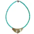 Smooth Blue Turquoise Rondelle 6mm Real Gemstone Beads With Bright Abalone Shell Necklace Choker For Gift 1
