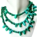 INecklace yeTurquoise enamaleko amaninzi yendalo yeNugget yeTurquoise Blue Chip Beads Jewelry Choker 1