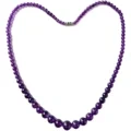 អង្កាំ Amethyst រលោង អង្កាំធម្មជាតិ Amethyst Roundle Beads ខ្សែក 16 អ៊ីញ 1