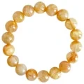 11mm Golden Rutilated Quartz Round Beaded Bracelet For Men And Women 1