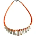Red Spiny Oyster Mop Natural Red Spiny Oyster Rondelle Disc High Quality White Mother Of Pearl Mop Shell Necklace 1