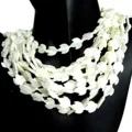 Natural White Shell Mop Carved Leaf Shape Pendant Natural Drilled Shell Loose Beads For Making Necklace Bracelet Festival Gift 1