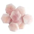 Cabochon le aghaidh hexagonal Rose Quartz 44 * 50mm Polygon Natural Rose Quartz 1