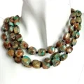 Unisex Vintage Turquoise Double-layer Necklace Southwestern Old Style Handmade Choker Stone Jewelry Gift For Him Her 1