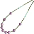 អង្កាំធម្មជាតិ Turquoise និង Amazonite ប្រឈមមុខនឹងគ្រឿងអលង្ការ Phosphosiderite Pendant Gemstone Necklace អំណោយសម្រាប់ស្ត្រី 1