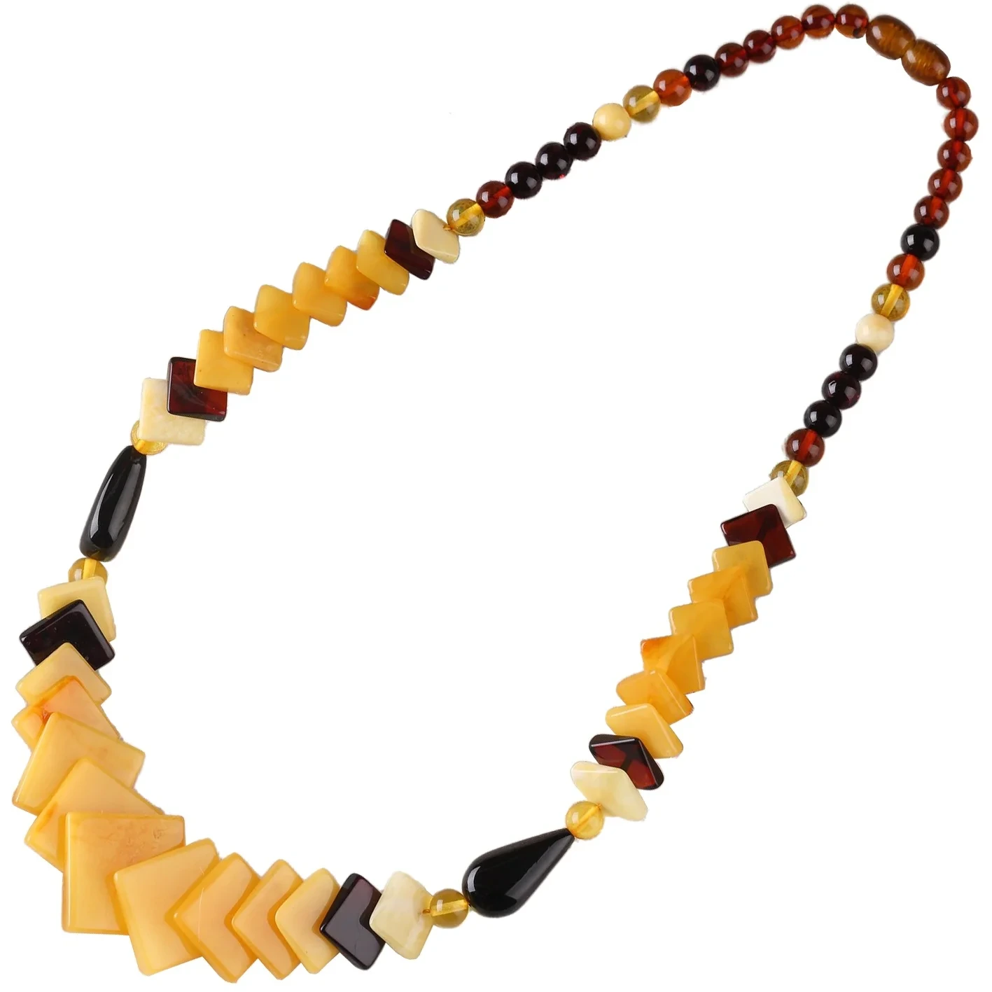 I-Necklace ye-Amber yeNdalo etyheli kwaye yenza isangqa se-Amber eyenziwe ngesandla nge-Choker Izipho ezizodwa zabasetyhini 1