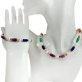 ធម្មជាតិ Turquoise និង Lapis Lazuli Spiny Oyster Charoite ជាមួយនឹងខ្សែកគុជខ្យង ខ្សែដៃត្បូងពេជ្រ ម៉ូតទាន់សម័យ 1