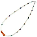 White Shell និង Spiny Oyster ធម្មជាតិ Turquoise Lapis Lazuli ជាមួយនឹងខ្សែក Amber Pendant ធ្វើដោយដៃដោយឥតគិតថ្លៃសម្រាប់ស្ត្រី 1