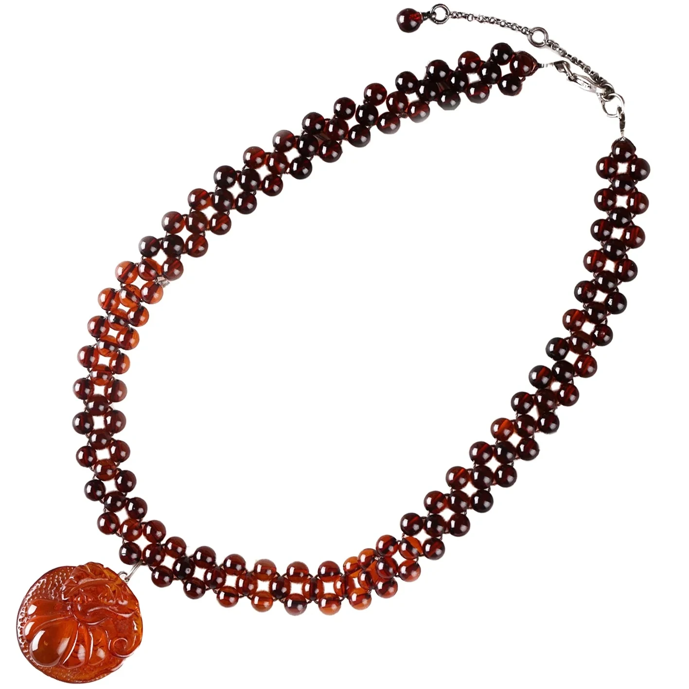 Náttúrulegt óbjartað blóðamber hálsmen með grafið kringlóttum pendantgemstone hágæða ósvikinn gimstein fyrir konur 1
