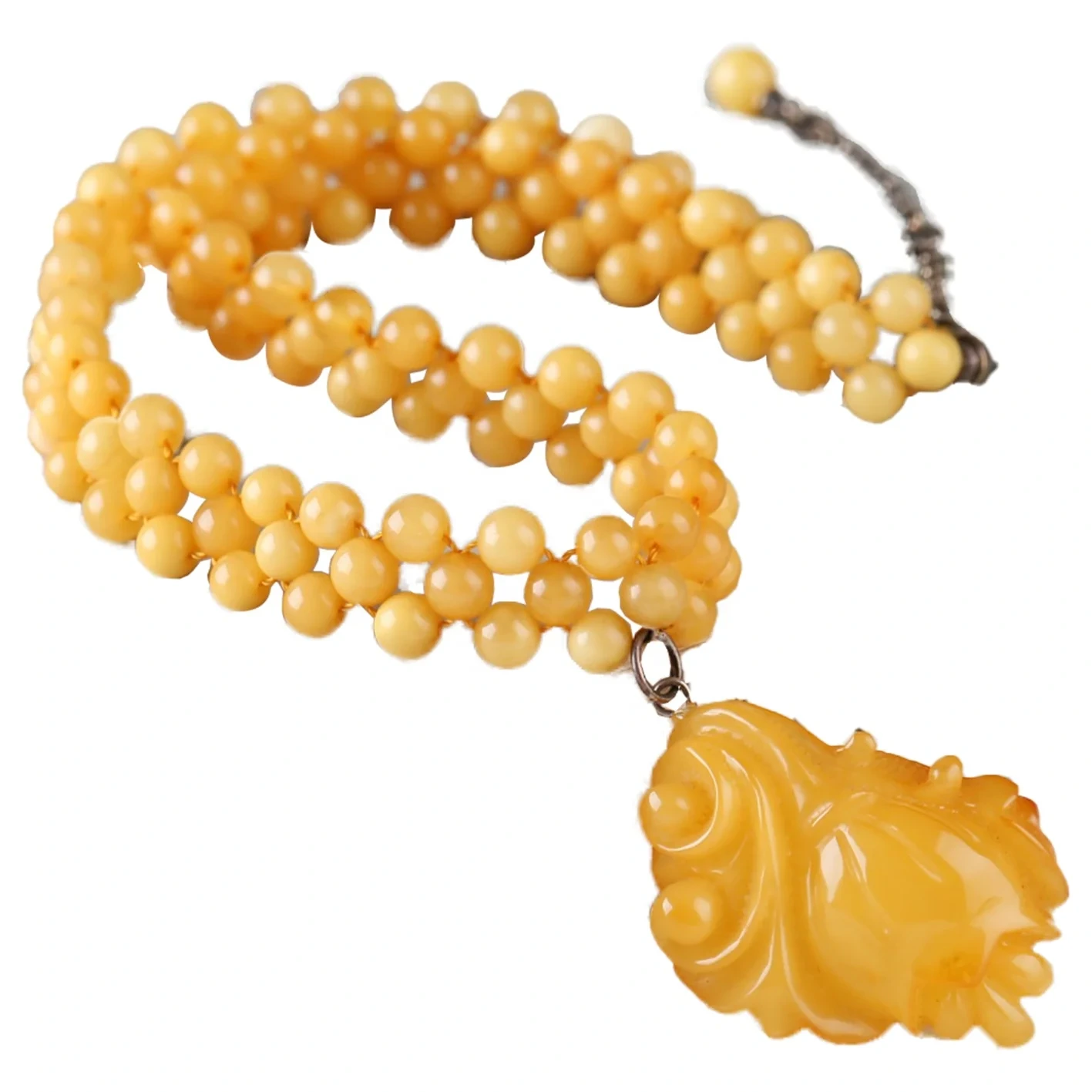Inkukhu yeNdalo enganyuswanga iNqatha leNkuku eliMthubi elineAmber eQiweyo ePendant yeNecklace yeFashion Amber Choker 1