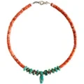 Blue Natural Turquoise With 5mm Spiny Oyster Shell Southwest Native Jewelry Southwestern Style Choker For Women 1