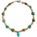 Irregular Natural Turquoise Stone And Orange Spiny Oyster Beaded Chokerhandmade Necklace For Gift First Choice 1