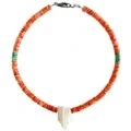 Natural Turquoise And Spiny Oyster With White Pendant Navajo Style Necklace Southwestern Jewelry Boho Choker Handmade For Women 1