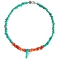 Free-shape Natural Turquoise With Orange Spiny Oyster Shell Handmade Necklace Fashionable Gift For Her 1