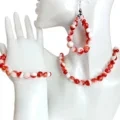 6-10mm Rubrum Spiny Ostrearum Monile Bracelet earring Set Quality Spiny Ostrearum Testa Panis enim Gift 1