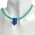 4 мм синяя натуральная бирюза с кулоном из лазурита 16 дюймов ожерелье целебный камень ювелирные изделия колье 1