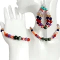 I-Red Spiny Oyster kunye neCharoite Natural Turquoise Citrine ene-Seraphinite Beads I-Pendant necklace yecici le-Bracelet Seti Isipho kuye. 1