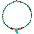 Natural Turquoise With Red Spiny Oyster Smooth Beads Handmade Necklace Gift For Her Strength Necklace 1