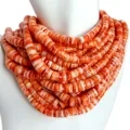 Shanga za Rondish za Ubora wa Spiny Oyster Shell 6mm Strand Sunset-chungwa Spiny Oyster Shell Walihitimu Shanga za Rondelle 1