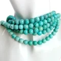 Mkanda Wamwala Wabuluu Wokongola Wachilengedwe Wa Turquoise Wokhala Ndi Chitsanzo Chokongola Chachilengedwe 8mm Mikanda Yamtengo Wapatali Yosalala Yopanga Zodzikongoletsera Zamakono 1