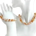 Kalung Emas Citrine Roundel sareng 10 Mm Citrine Gelang Penyembuhan Kristal Perhiasan Nopémber Birthstone Jewelry Set 1