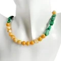 Turkwaz natirèl iregilye ak 6-8mm Natirèl bourdon Jasp lis pèl wonn diy kolye handmade 1