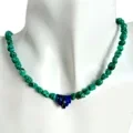 5mm Irregular Natural Turquoise Ine Scalloped Lapis Lazuli Pendant Turquoise Beaded Minimalist Slim Turquoise Choker 1