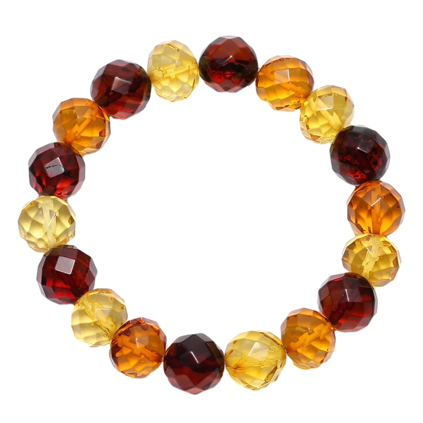 Luonnollinen Faceted Amber Beads Rannekoru Värikäs Rannekoru Vintage Style Koruja 1