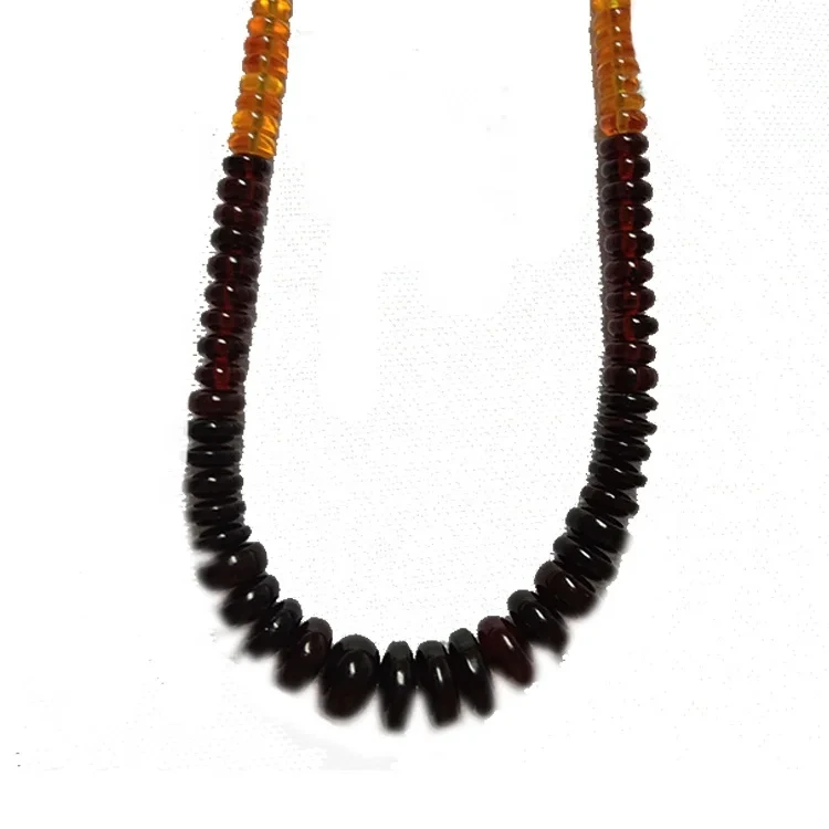 Wangun Menara Kalung Amber Alami Ti 5-12mm Perhiasan Lalaki Awéwé 1