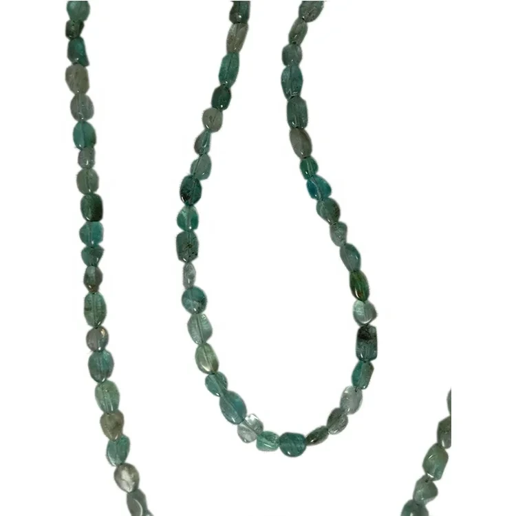 Natural Tourmaline Necklace Oval Necklace Length 30 Inch Size 6mm 1
