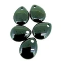Crna boja Prirodna kruška Bocvana ahat labavi dragi kamen 16mm*20mm*3-4mm 1