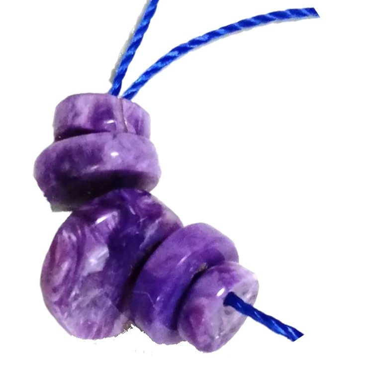 ከፍተኛ ጥራት Charoite Gemstone ክብ ዶቃ ግንብ ቅርጽ የአንገት ሐብል 1