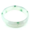 Joyería Natural, ágata blanca y verde, piedra preciosa, brazalete para mujer y hombre, el mejor regalo, 53-63mm 1