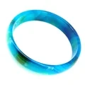 Bangle Gemstone Blue Agate Nàdarra Tiodhlac as Fheàrr 53-63mm 1