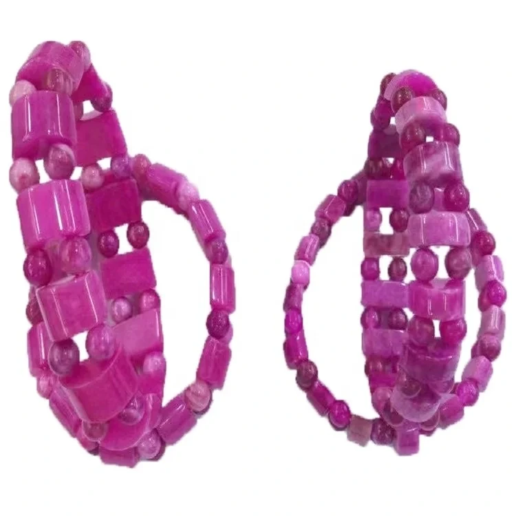 Piedras Naturales De Primera Calidad Joyería Minimalista Soporte De Jade Rosa 1