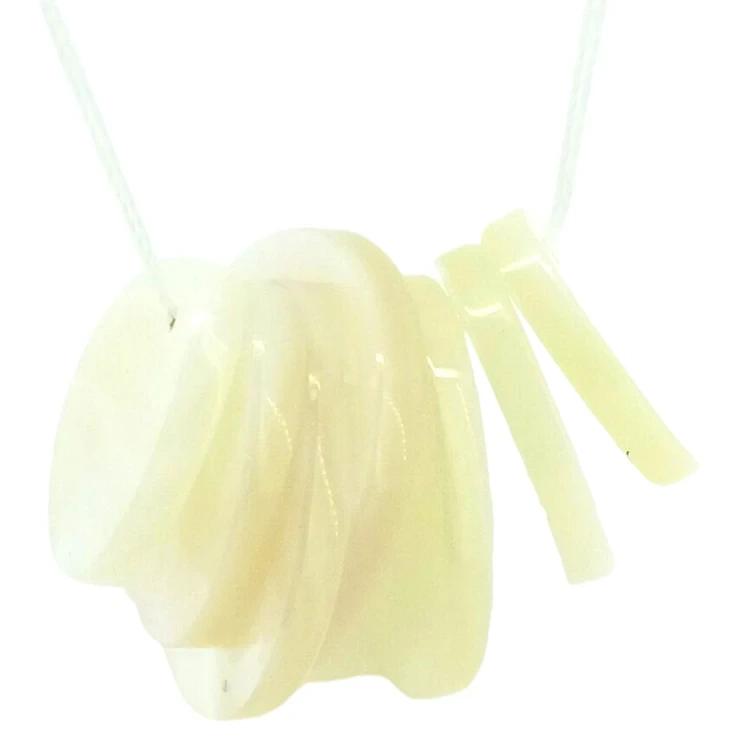 Mop Shell Gemstone Pear fòm Bijou kolye1 1