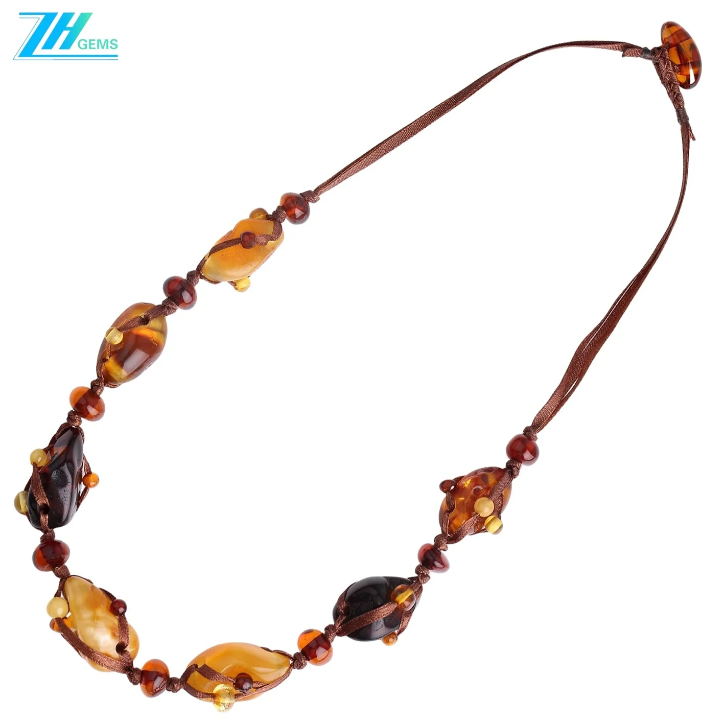 Kalung Amber Konéng Alami Manik-manik Amber Penyembuhan Modis Kalung Batu Permata 1
