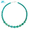 Alami Turquoise Roundle Manik Handmade Fashionable Kalung Kualitas Tinggi Asli Gemstone Manik-manik Hadiah Pikeun Anjeunna 1